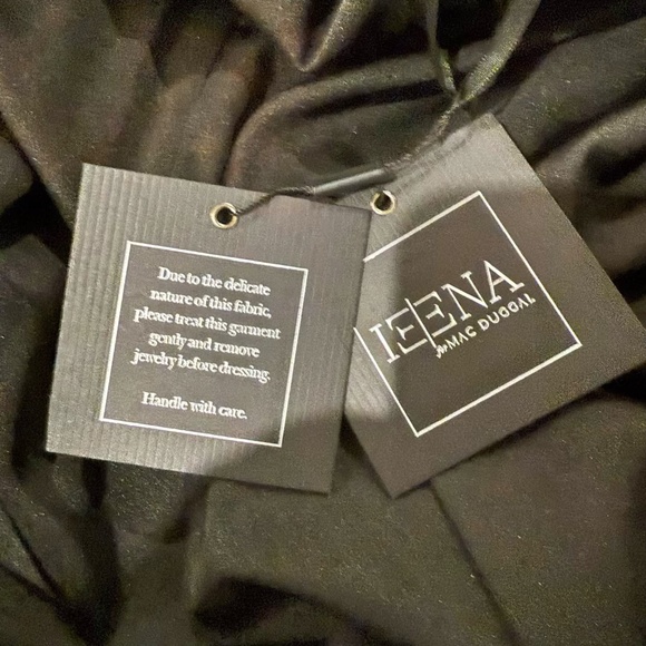 Ieena For Mac Duggal Beaded High Neck Gown Black Size 14 - Picture 10 of 16